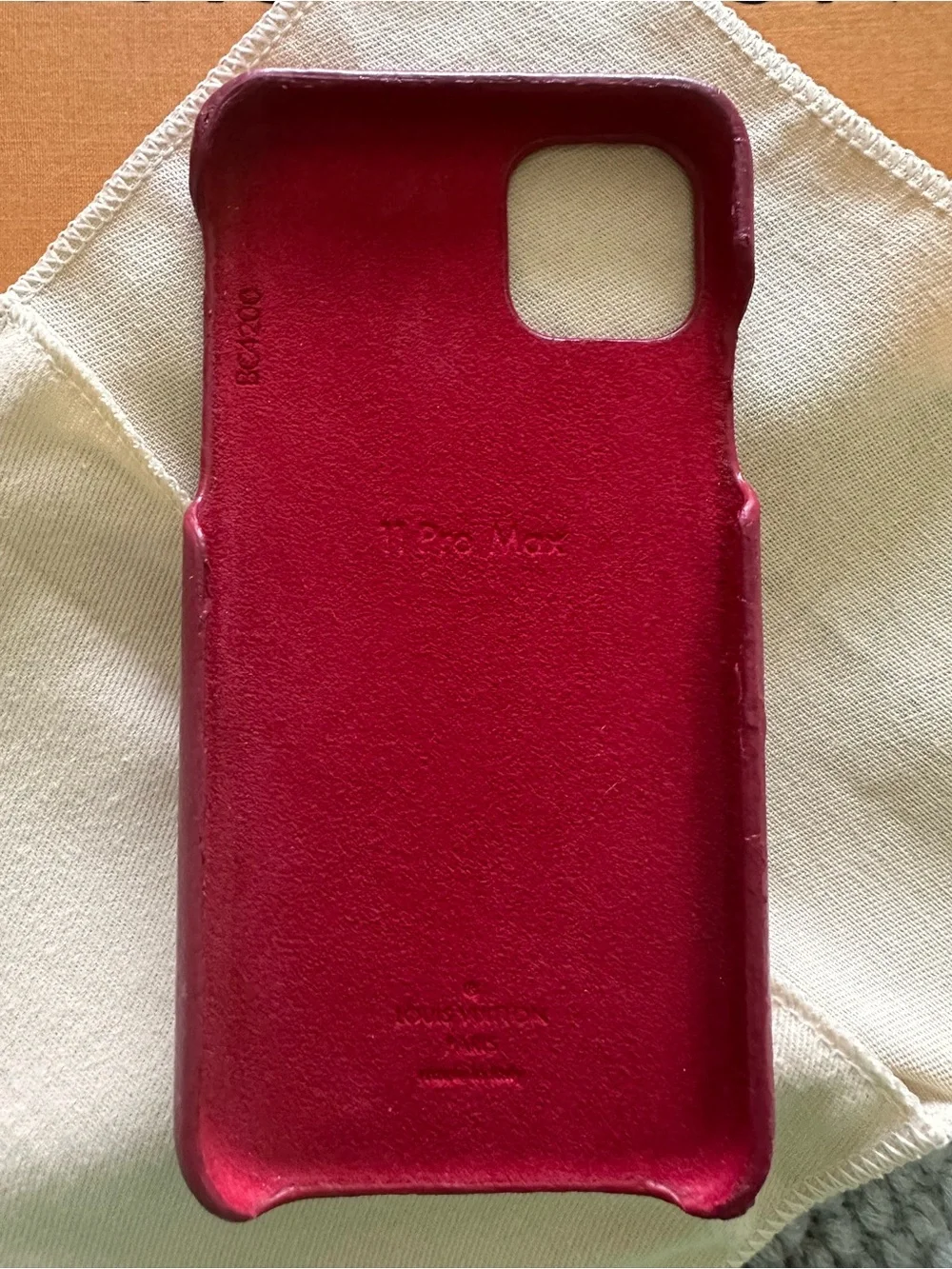Louis Vuitton Red Leather iPhone Case with Monogram Card Pocket